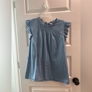Flutter sleeve chambray tank